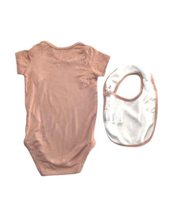 A Pink Short Sleeve Bodysuits from Not Too Big  in size 0-3M for boy. (Back View)