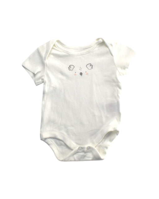 A White Short Sleeve Bodysuits from Mothercare in size 0-3M for girl. (Front View)