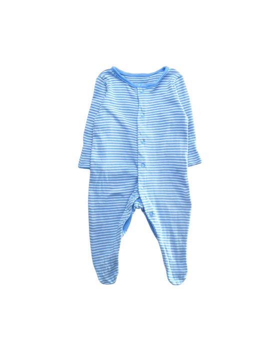 A Blue Onesies from Mothercare in size 0-3M for boy. (Front View)