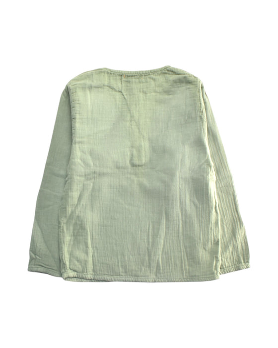 A Green Long Sleeve Shirts from Marlot Paris in size 4T for boy. (Back View)