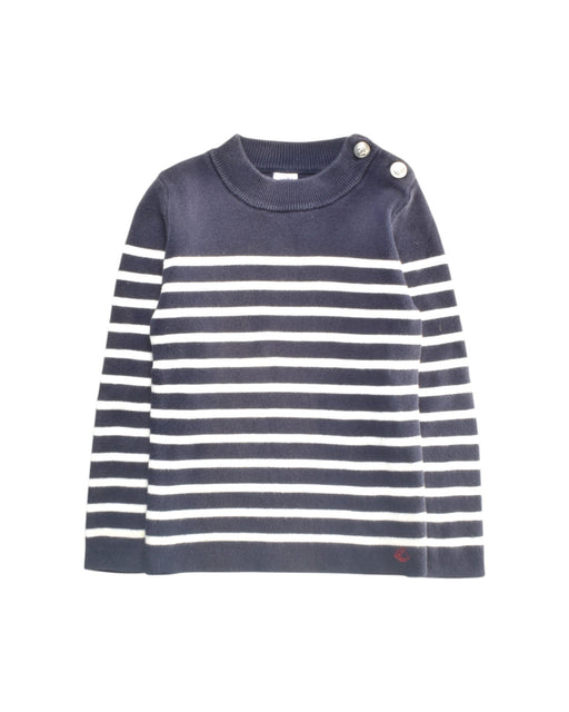 A Navy Long Sleeve Tops from Petit Bateau in size 5T for boy. (Front View)