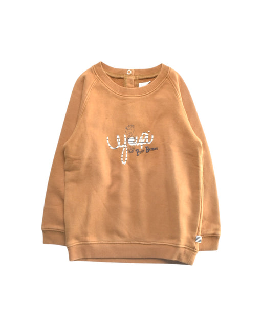 A Brown Crewneck Sweatshirts from Petit Bateau in size 3T for boy. (Front View)