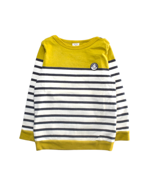 A Yellow Long Sleeve T Shirts from Petit Bateau in size 3T for boy. (Front View)