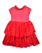 A Red Short Sleeve Dresses from Chateau de Sable in size 8Y for girl. (Back View)