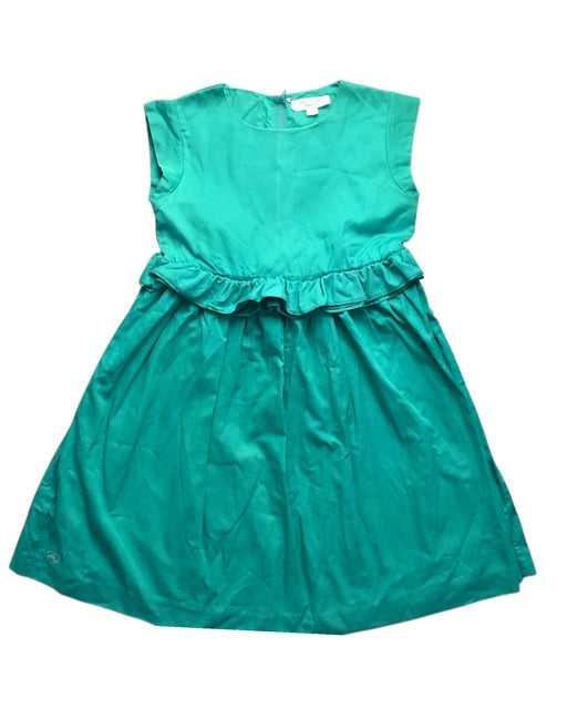 A Green Sleeveless Dresses from Chateau de Sable in size 10Y for girl. (Front View)