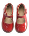 A Red Dress Shoes from Elephantito in size 4T for girl. (Back View)