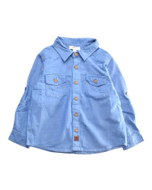 A Blue Long Sleeve Shirts from Purebaby in size 18-24M for boy. (Front View)