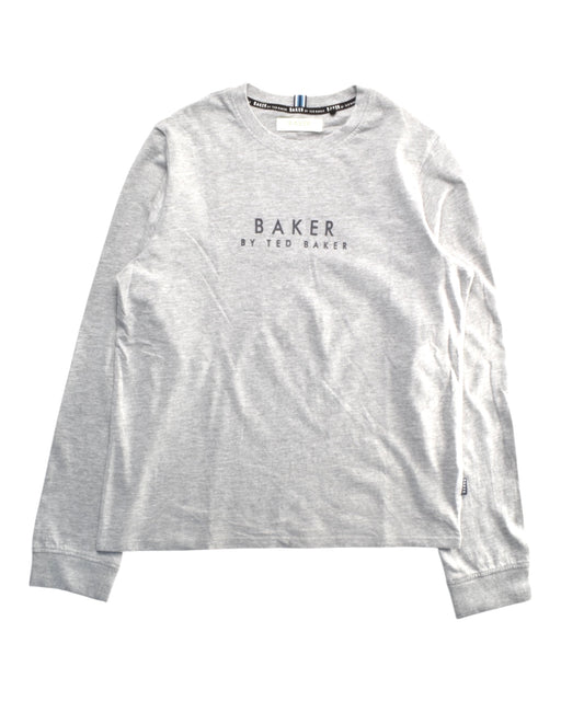A Grey Long Sleeve T Shirts from Baker by Ted Baker in size 12Y for boy. (Front View)