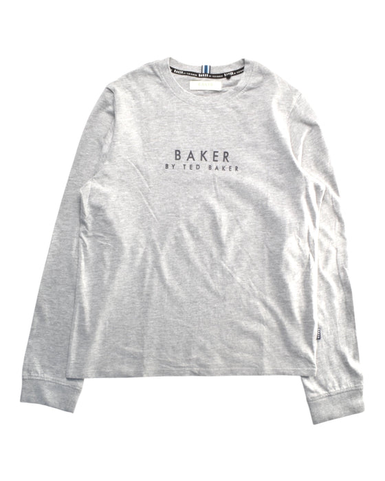 A Grey Long Sleeve T Shirts from Baker by Ted Baker in size 12Y for boy. (Front View)