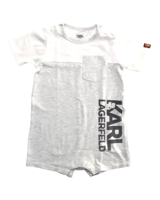 A White Short Sleeve Rompers from Karl Lagerfeld in size 6-12M for boy. (Front View)