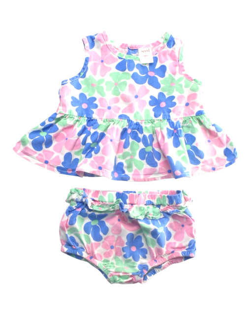 A Multicolour Shorts Sets from Seed in size 12-18M for girl. (Front View)