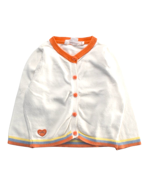 A White Cardigans from Chateau de Sable in size 12-18M for girl. (Front View)