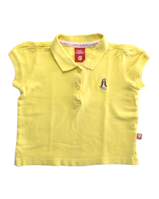 A Yellow Short Sleeve Polos from Hush Puppies in size 6-12M for girl. (Front View)