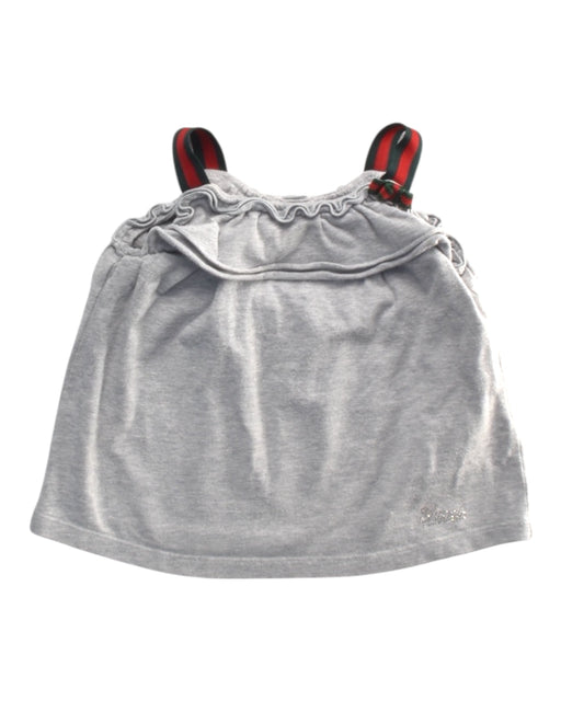 A Grey Sleeveless Tops from Gucci in size 6-12M for girl. (Front View)