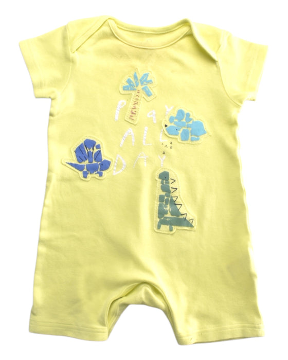 A Yellow Short Sleeve Rompers from Mothercare in size 0-3M for boy. (Front View)