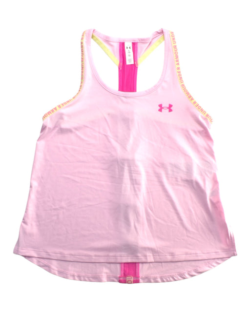 A Pink Active Tops from Under Armour in size 12Y for girl. (Front View)