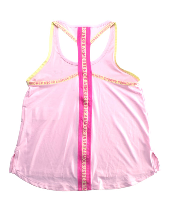 A Pink Active Tops from Under Armour in size 12Y for girl. (Back View)
