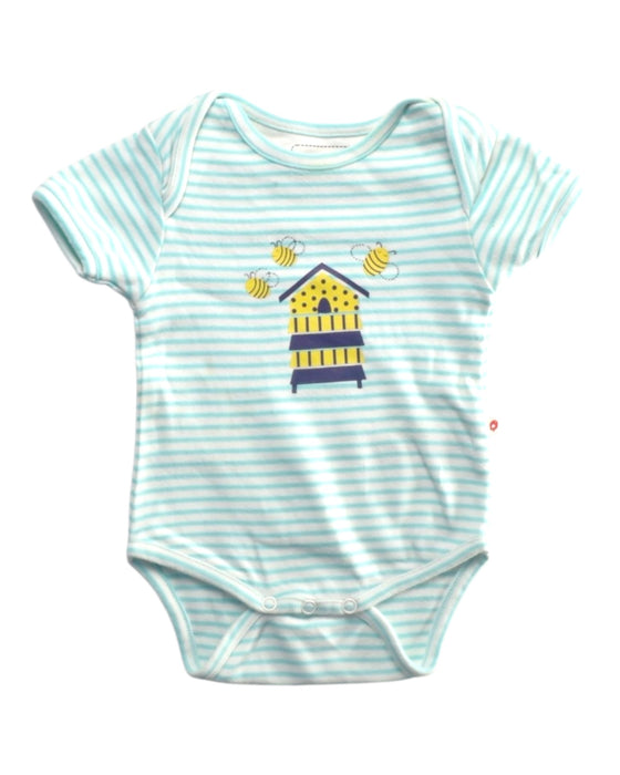 A Blue Short Sleeve Bodysuits from Piccalilly in size Newborn for boy. (Front View)