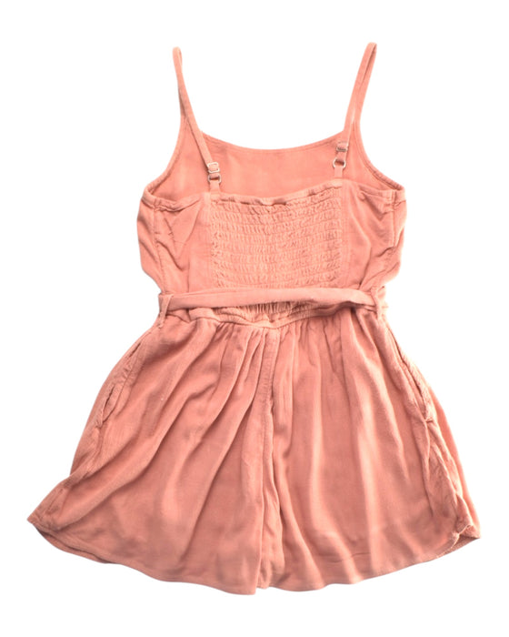A Peach Sleeveless Rompers from Abercrombie  in size 7Y for girl. (Back View)
