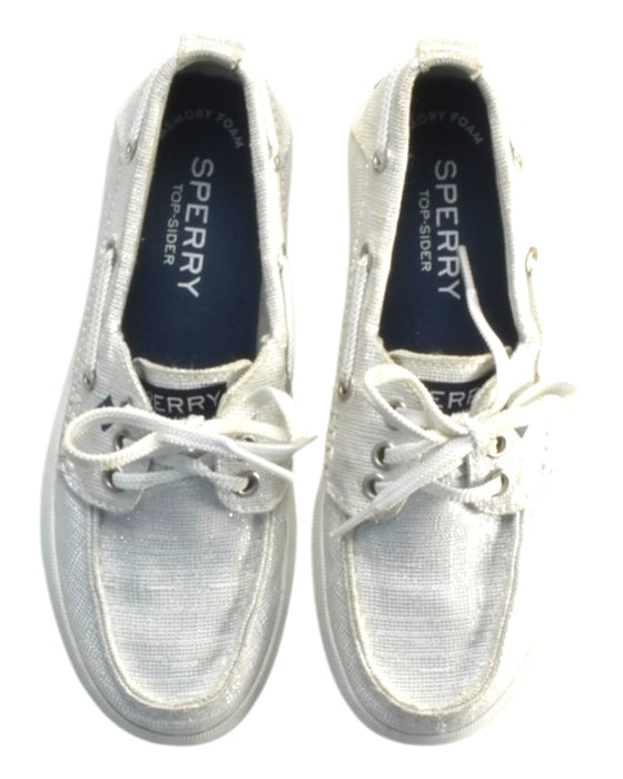 A White Sneakers from Sperry in size 6T for girl. (Back View)