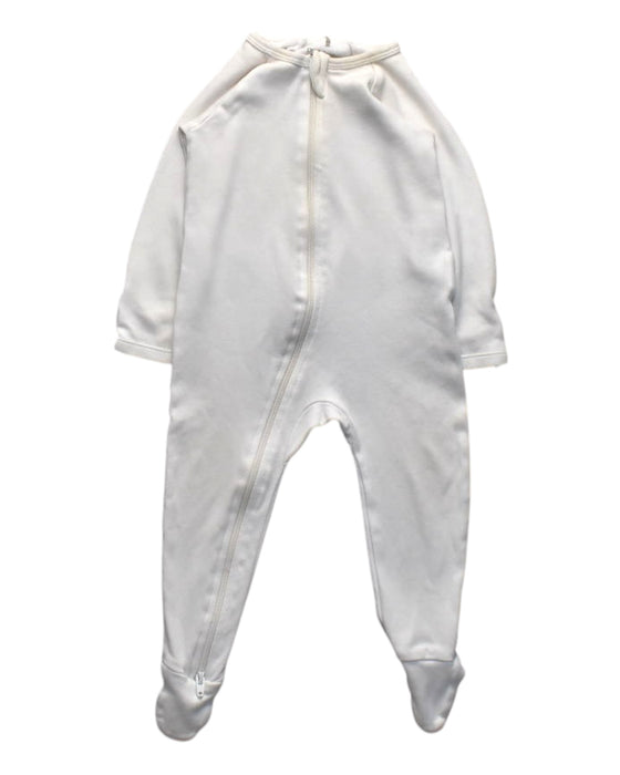 A White Onesies from Purebaby in size 6-12M for girl. (Front View)