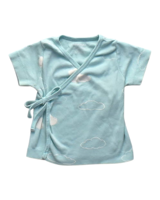 A Blue Short Sleeve Tops from Le Petit Society in size 6-12M for girl. (Front View)