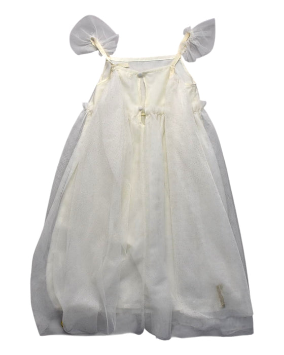 A White Sleeveless Dresses from Meri Meri in size 3T for girl. (Back View)