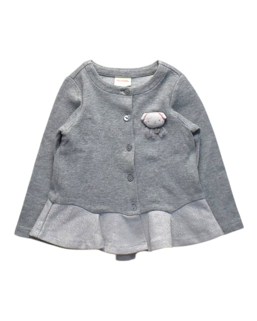 A Grey Cardigans from Momonittu in size 2T for girl. (Front View)