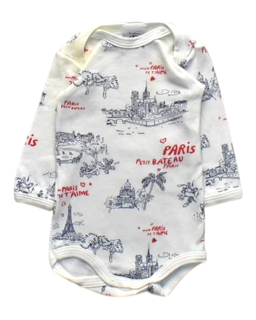 A White Long Sleeve Bodysuits from Petit Bateau in size 0-3M for girl. (Front View)
