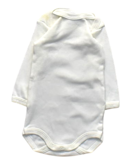 A White Long Sleeve Bodysuits from Petit Bateau in size 0-3M for girl. (Front View)