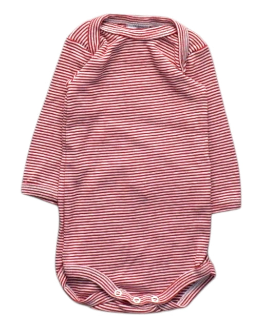 A Red Long Sleeve Bodysuits from Petit Bateau in size 0-3M for girl. (Front View)
