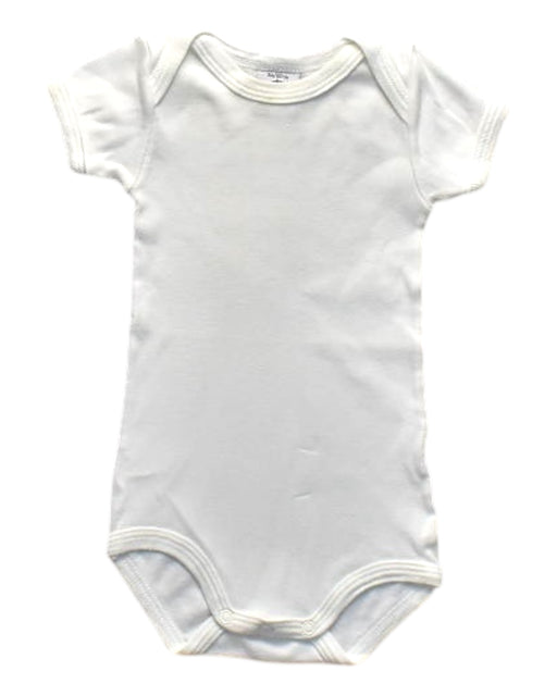 A White Short Sleeve Bodysuits from Petit Bateau in size 0-3M for girl. (Front View)