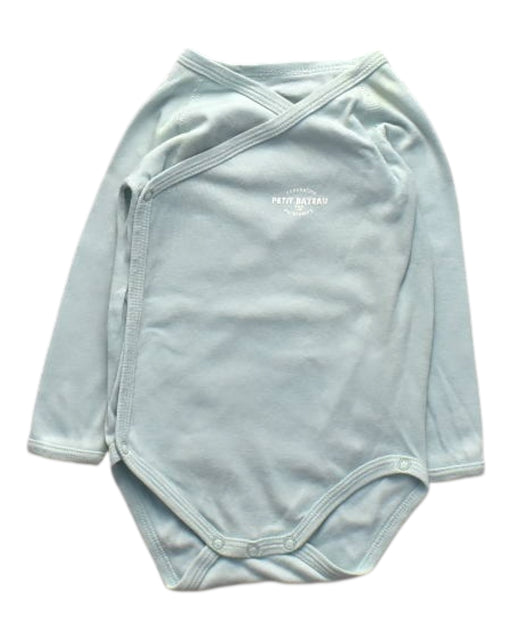 A Blue Long Sleeve Bodysuits from Petit Bateau in size 6-12M for boy. (Front View)