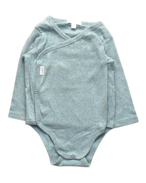 A Grey Long Sleeve Bodysuits from Purebaby in size 6-12M for boy. (Front View)