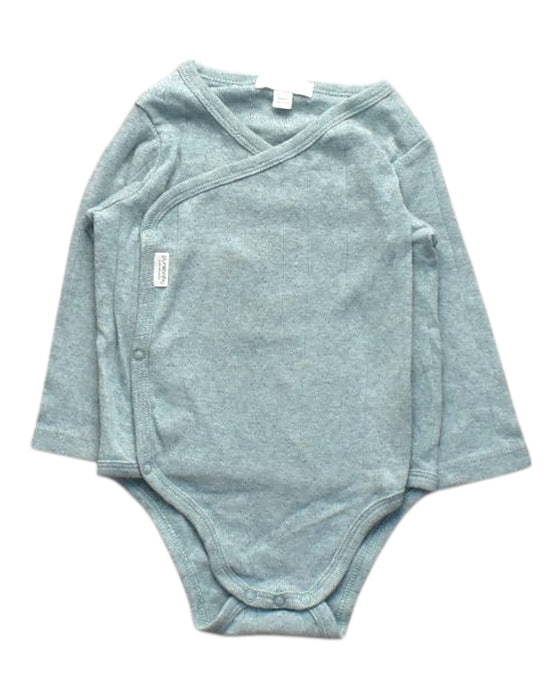A Grey Long Sleeve Bodysuits from Purebaby in size 6-12M for boy. (Front View)
