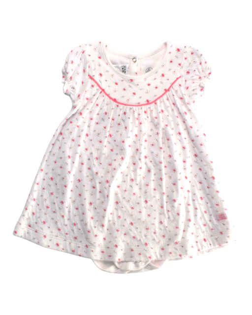 A Pink Short Sleeve Dresses from Petit Bateau in size 6-12M for girl. (Front View)