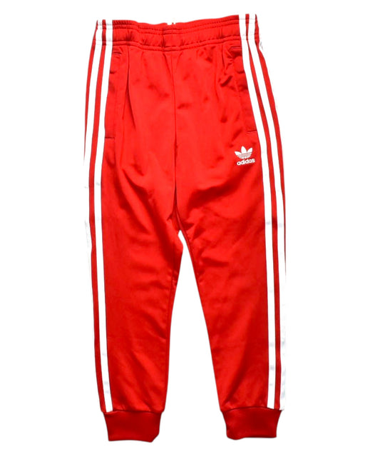 A Red Sweatpants from Adidas in size 5T for boy. (Front View)