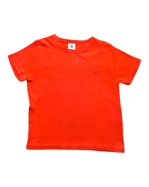 A Red Short Sleeve T Shirts from Petit Bateau in size 5T for boy. (Front View)