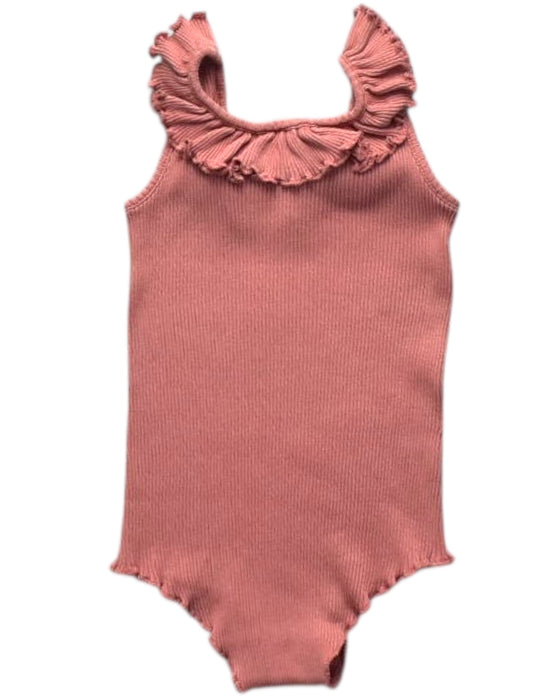A Pink Sleeveless Bodysuits from Minimalisma in size 6-12M for girl. (Back View)