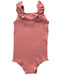 A Pink Sleeveless Bodysuits from Minimalisma in size 6-12M for girl. (Back View)