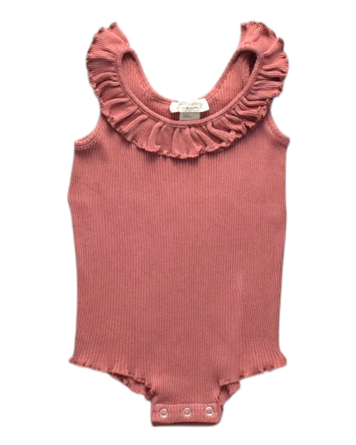 A Pink Sleeveless Bodysuits from Minimalisma in size 12-18M for girl. (Front View)