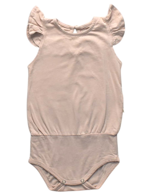 A Peach Sleeveless Bodysuits from Minimalisma in size 6-12M for girl. (Front View)