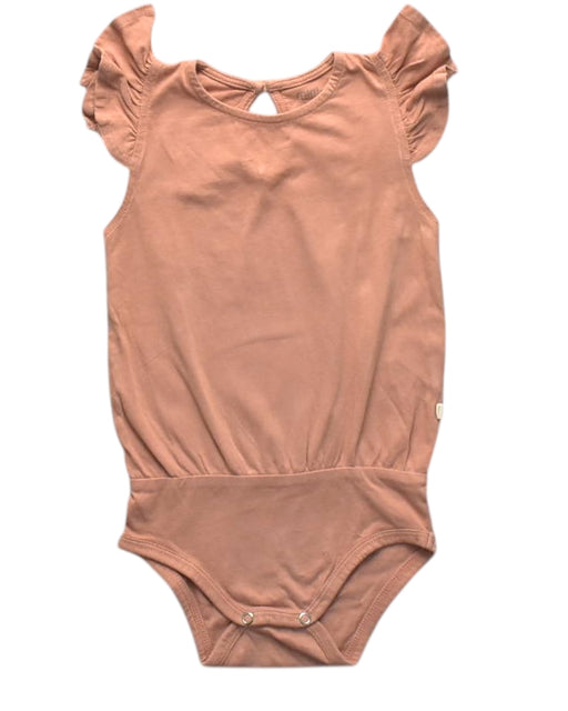 A Peach Sleeveless Bodysuits from Minimalisma in size 6-12M for girl. (Front View)