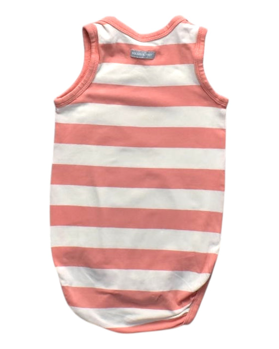A Pink Sleeveless Bodysuits from Polarn O. Pyret in size 6-12M for girl. (Back View)