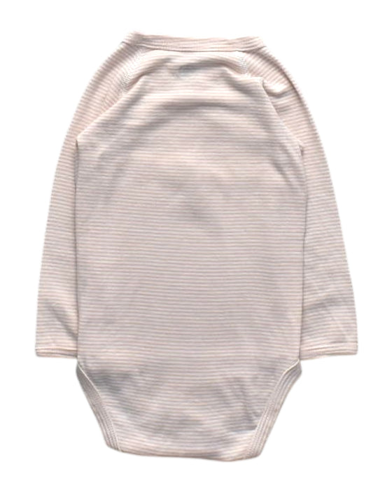 A Beige Long Sleeve Bodysuits from Petit Bateau in size 6-12M for girl. (Back View)