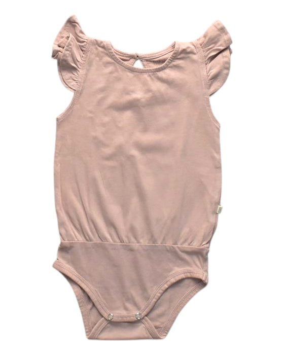 A Peach Sleeveless Bodysuits from Minimalisma in size 6-12M for girl. (Front View)