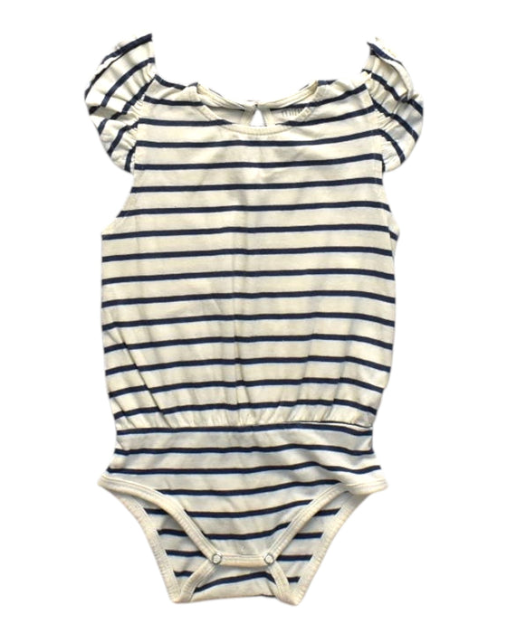 A Blue Sleeveless Bodysuits from Minimalisma in size 6-12M for girl. (Front View)