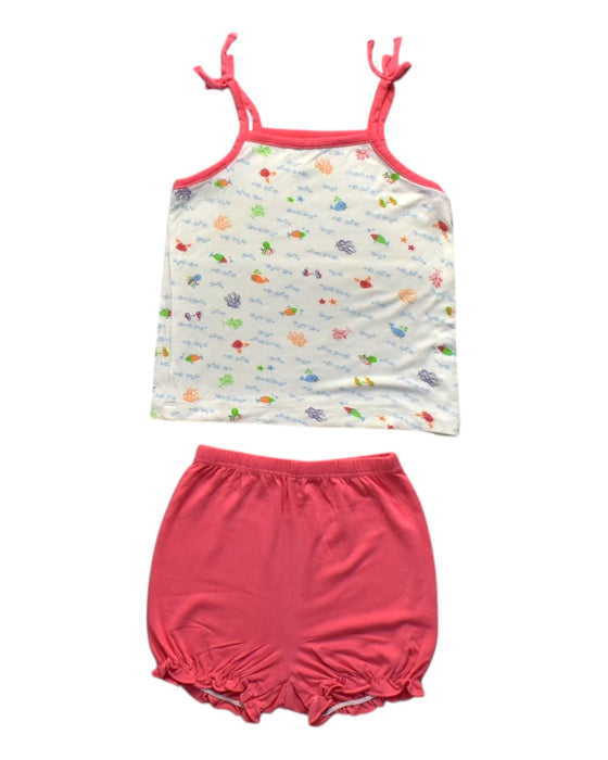 A Multicolour Shorts Sets from Simply Life in size 6-12M for girl. (Front View)