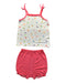 A Multicolour Shorts Sets from Simply Life in size 6-12M for girl. (Front View)