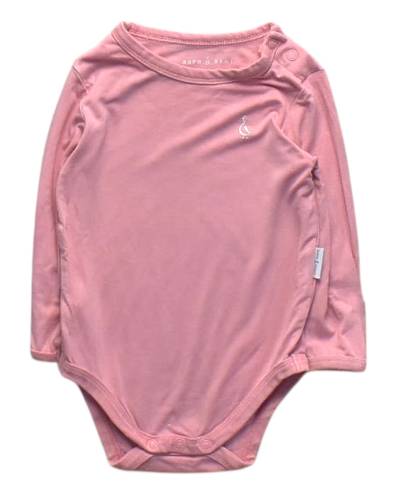 A Pink Long Sleeve Bodysuits from Raph and Remy in size 6-12M for girl. (Front View)